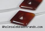 CAA188 15.5 inches 22*30mm diamond red agate gemstone beads