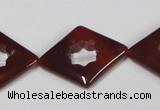 CAA189 15.5 inches 22*28mm diamond red agate gemstone beads