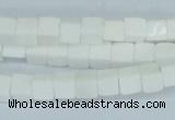 CAA19 15.5 inches 6*6mm cube white agate gemstone beads wholesale