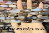 CAA2063 15.5 inches 10*30mm teardrop agate beads wholesale