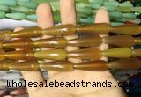 CAA2066 15.5 inches 10*30mm teardrop agate beads wholesale