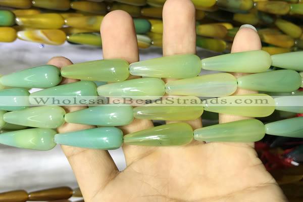 CAA2068 15.5 inches 10*30mm teardrop agate beads wholesale