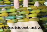 CAA2070 15.5 inches 10*30mm teardrop agate beads wholesale