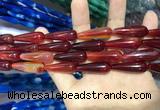 CAA2074 15.5 inches 10*30mm teardrop agate beads wholesale