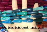 CAA2078 15.5 inches 10*30mm teardrop agate beads wholesale