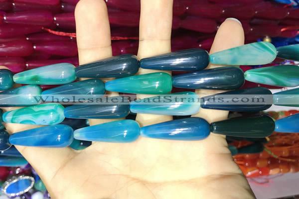 CAA2078 15.5 inches 10*30mm teardrop agate beads wholesale