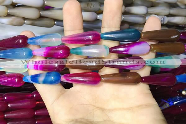 CAA2081 15.5 inches 10*30mm teardrop agate beads wholesale