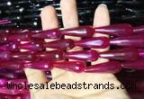 CAA2098 15.5 inches 10*30mm faceted teardrop agate beads