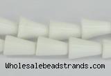 CAA21 15.5 inches 10*14mm bell white agate gemstone beads