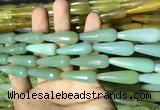 CAA2104 15.5 inches 10*30mm faceted teardrop agate beads