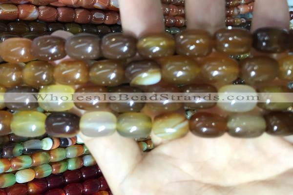 CAA2112 15.5 inches 10*14mm drum agate beads wholesale