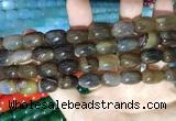 CAA2113 15.5 inches 10*14mm drum agate beads wholesale