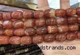 CAA2119 15.5 inches 10*14mm drum agate beads wholesale