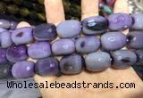 CAA2152 15.5 inches 15*20mm faceted drum agate beads wholesale