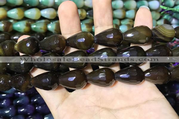 CAA2161 15.5 inches 15*20mm faceted teardrop agate beads