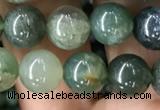 CAA2358 15.5 inches 8mm round moss agate beads wholesale