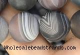 CAA2396 15.5 inches 14mm round matte Botswana agate beads wholesale