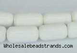 CAA24 15.5 inches 10*20mm cylinder white agate gemstone beads