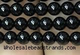 CAA2402 15.5 inches 4mm round black agate beads wholesale