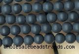 CAA2445 15.5 inches 2mm round matte black agate beads wholesale