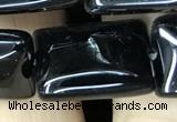 CAA2569 15.5 inches 15*20mm rectangle black agate beads wholesale