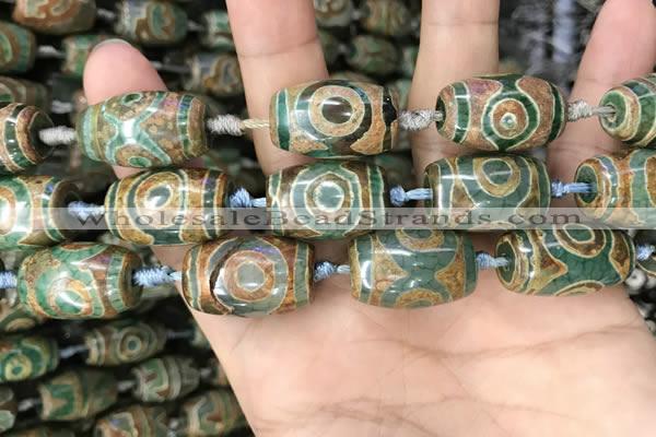 CAA2669 15.5 inches 13*22mm - 15*23mm drum tibetan agate dzi beads