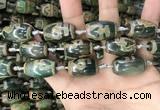 CAA2671 15.5 inches 13*22mm - 15*23mm drum tibetan agate dzi beads