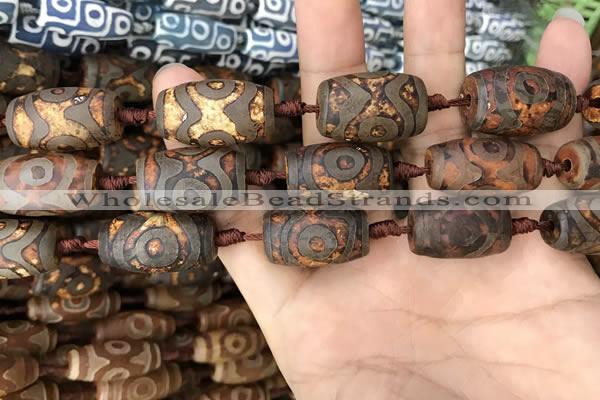 CAA2674 15.5 inches 14*25mm - 16*25mm drum tibetan agate dzi beads