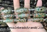 CAA2688 15.5 inches 12*30mm - 14*30mm rice tibetan agate dzi beads