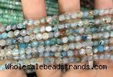 CAA2803 15 inches 4mm faceted round fire crackle agate beads wholesale