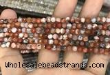 CAA2804 15 inches 4mm faceted round fire crackle agate beads wholesale