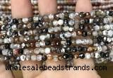 CAA2810 15 inches 4mm faceted round fire crackle agate beads wholesale