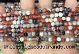 CAA2818 15 inches 4mm faceted round fire crackle agate beads wholesale