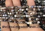 CAA2826 15 inches 4mm faceted round fire crackle agate beads wholesale