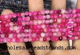 CAA2843 15 inches 4mm faceted round fire crackle agate beads wholesale