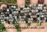 CAA2846 15 inches 4mm faceted round fire crackle agate beads wholesale