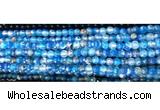 CAA2880 15 inches 6mm faceted round fire crackle agate beads wholesale