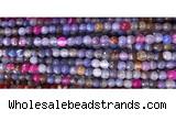 CAA2885 15 inches 6mm faceted round fire crackle agate beads wholesale