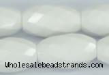 CAA29 15.5 inches 18*30mm faceted rice white agate gemstone beads