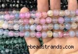 CAA2960 15 inches 8mm faceted round fire crackle agate beads wholesale