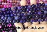 CAA2963 15 inches 8mm faceted round fire crackle agate beads wholesale