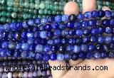 CAA2964 15 inches 8mm faceted round fire crackle agate beads wholesale