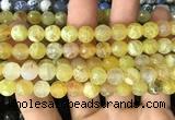 CAA2972 15 inches 8mm faceted round fire crackle agate beads wholesale