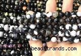 CAA3012 15 inches 8mm faceted round fire crackle agate beads wholesale