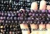 CAA3015 15 inches 8mm faceted round fire crackle agate beads wholesale