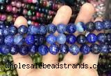 CAA3045 15 inches 10mm faceted round fire crackle agate beads wholesale