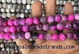 CAA3060 15 inches 10mm faceted round fire crackle agate beads wholesale