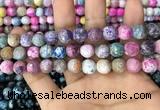 CAA3065 15 inches 10mm faceted round fire crackle agate beads wholesale