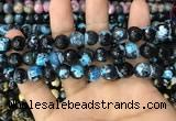 CAA3088 15 inches 10mm faceted round fire crackle agate beads wholesale