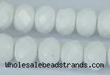 CAA31 15.5 inches 10*14mm rondelle white agate gemstone beads